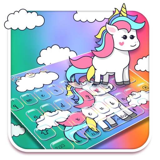 Cute Cartoon Unicorn Keyboard 10001004