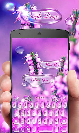 Purple Drops GO Keyboard Theme screenshot 1