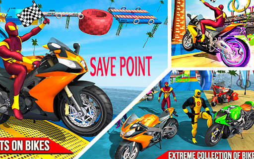 SuperHero Ramp Stunt Mega Racing Games - 2021 Bike screenshot 1