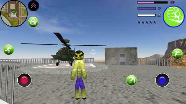 Green Hulk Stickman Rope Hero Gangstar Crime screenshot 2