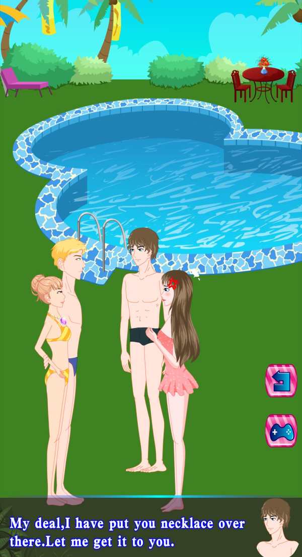 Pool Party love stroy games - Couple Kissing screenshot 2