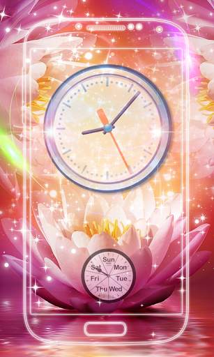 Flowers Analog Clock Live Wallpaper screenshot 2