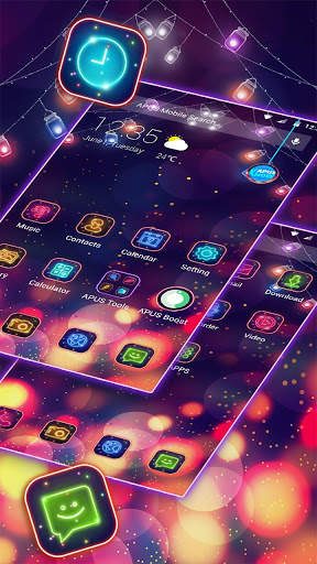 Color Phone Neon APUS Launcher theme screenshot 4