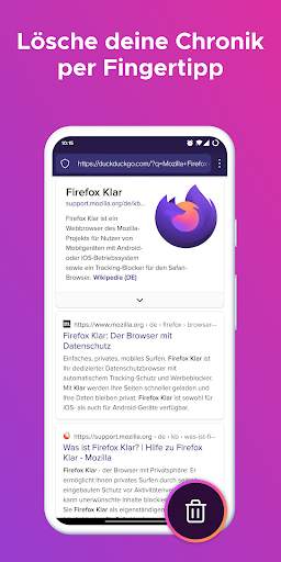 Firefox Klar Browser screenshot 2