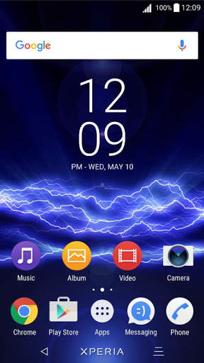 Dark Blue Bolt Xperia Theme screenshot 1