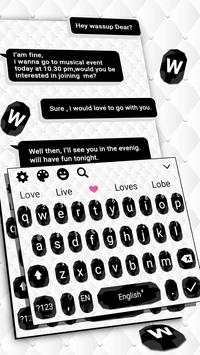 Black and White SMS Keyboard Theme screenshot 2