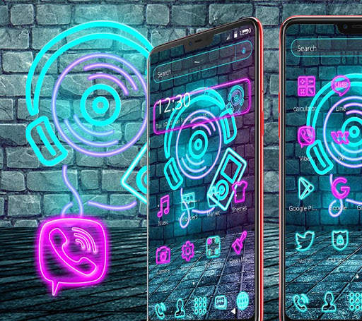 Neon Music Launcher Theme🎧 screenshot 1