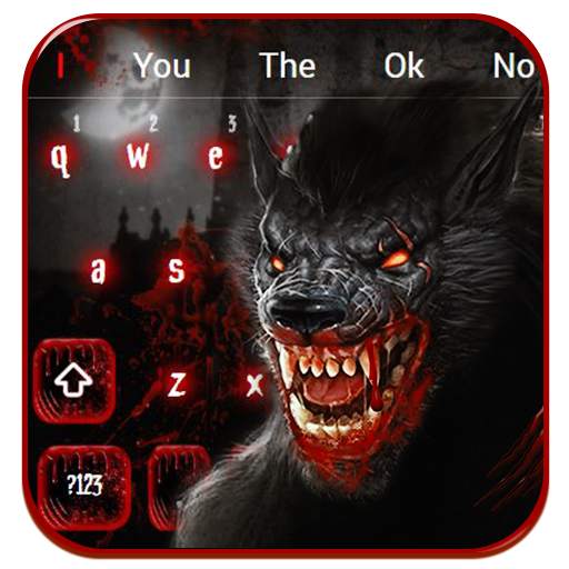 Bloody Scary Wolf Keyboard Theme 10001002