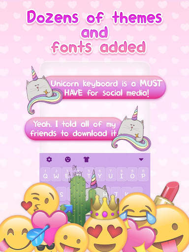 Kitty Unicorn Meme Keyboard Theme for Girls screenshot 2