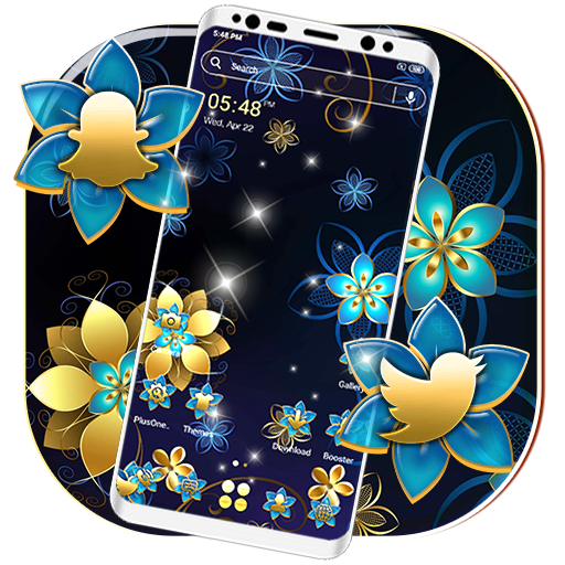 Golden Blue Flower Launcher Th icon