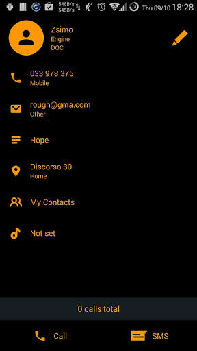 Dialer theme Flat BlackOrang स्क्रीनशॉट 5