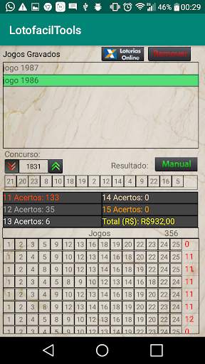 Lotofacil Tools Lite screenshot 3