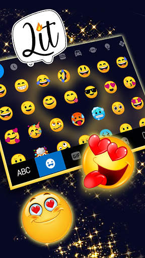 Black Gold Heart Keyboard Theme screenshot 4