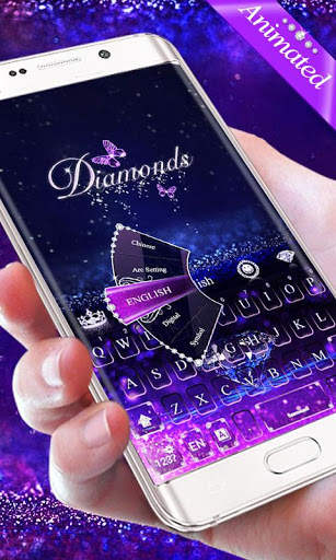 3D Diamonds GO Keyboard Animated Theme screenshot 3