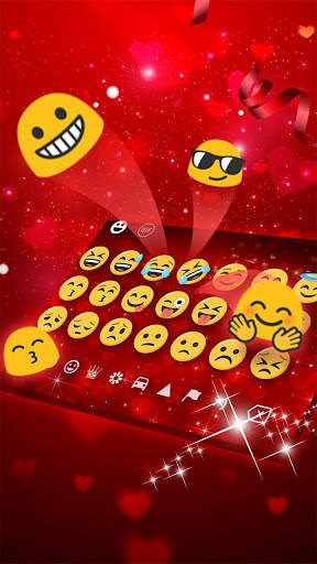 Red Love Hearts Rose Keyboard Theme screenshot 3