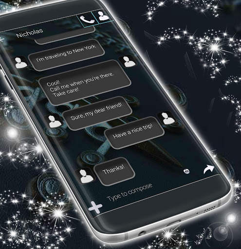 أسود جديد موضوع SMS 4 تصوير الشاشة