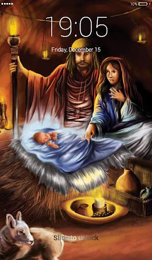 Birth of Jesus Lock Screen 1 تصوير الشاشة