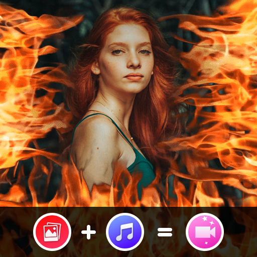 Fire Photo Effect Video Maker with Music icon