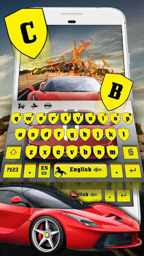 Red Car Racing Keyboard Theme screenshot 1