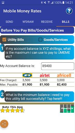 Mobile Money Rates Calculator screenshot 6