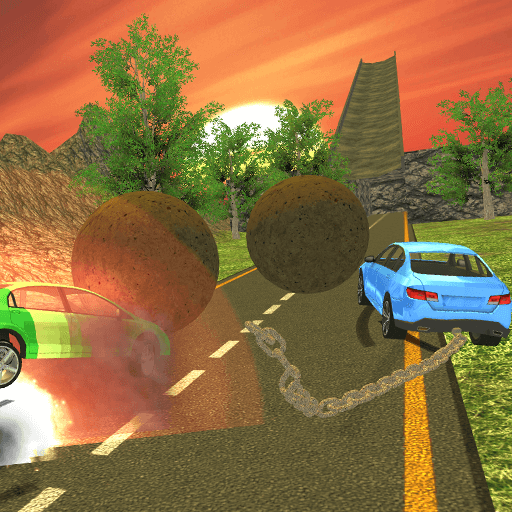 Impossible Chained Car Crash Vs Rolling Ball icon