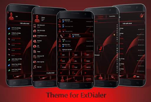 Dialer MetalGate Red Theme 1 تصوير الشاشة