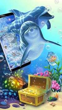 3D Pretty Dolphin Theme Blue Theme screenshot 3