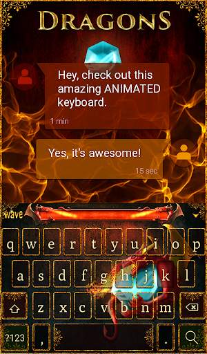 Dragons Animated Keyboard   Live Wallpaper screenshot 3