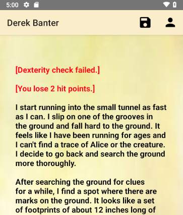 Derek Banter -  Text adventure (CYOA) RPG screenshot 1