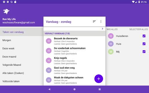 Run My Life - lijst met taken screenshot 5