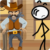 Stickman and guns icon