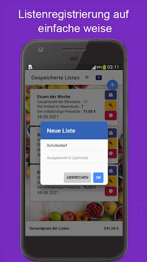 Einkaufsliste mit Preisen screenshot 3