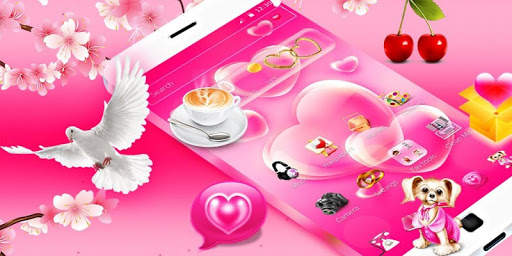 Pink Sweet Heart theme screenshot 4