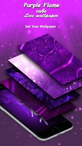 Purple Flame cube live wallpaper screenshot 3