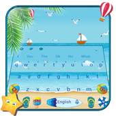 3D Summer Beach DP Gravity Keyboard Theme 10001004