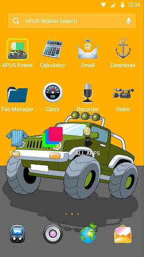 Cartoon Art Car APUS Launcher Theme screenshot 2