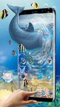 3D Pretty Dolphin Theme Blue Theme screenshot 1