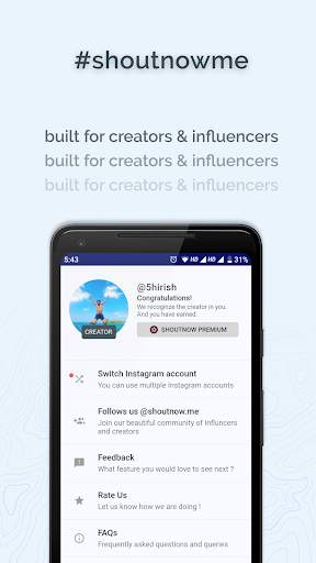 ShoutNow: Free Instagram Analytics screenshot 9