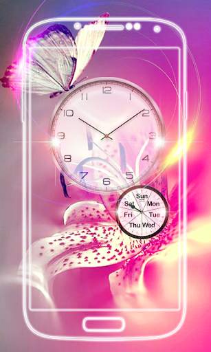 Butterfly Clock live wallpaper screenshot 6