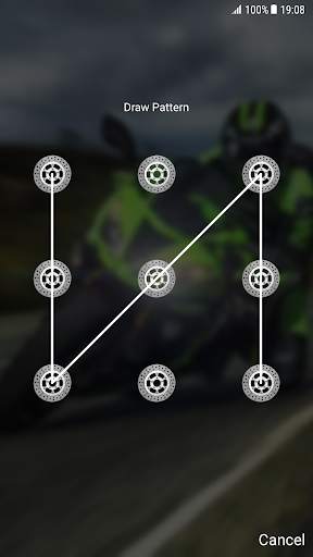 Motorbike Pattern Lock Screen screenshot 2