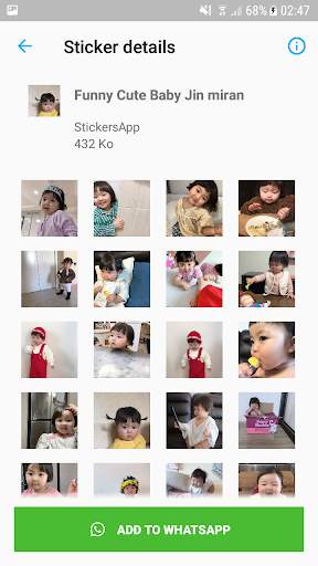 Funny Cute Baby Stickers Jin miran WAStickersApp screenshot 5