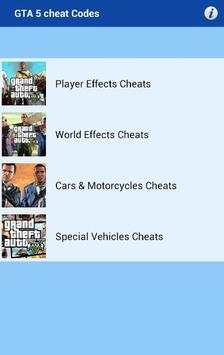 GTA 5 cheat Codes PC 2 تصوير الشاشة