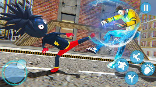 Flying Rope Hero Stickman Game - Grand Crime City स्क्रीनशॉट 2