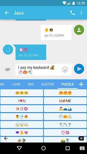 Simple Blue Love Keyboard Skin screenshot 4