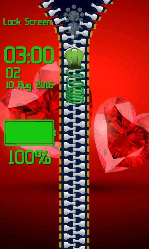 Zipper Lock Screen Diamond screenshot 7