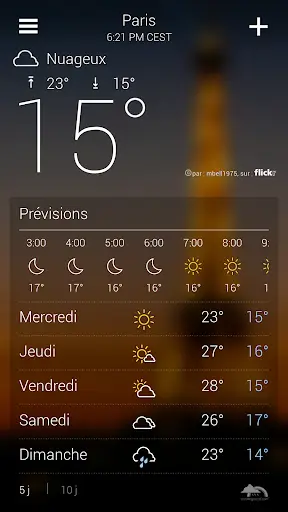 Yahoo Météo screenshot 2