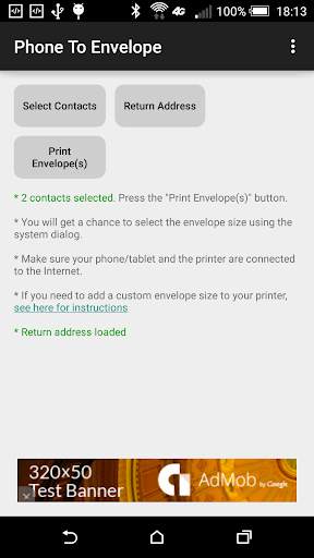 Phone Address-Book to Envelope screenshot 4