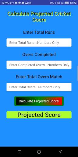 CRICKET SCORE CALCULATOR screenshot 3