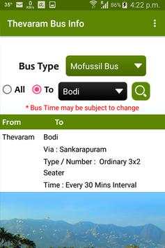 Thevaram Bus Info screenshot 2