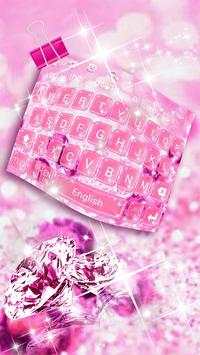 Pink Glitter Keyboard स्क्रीनशॉट 3